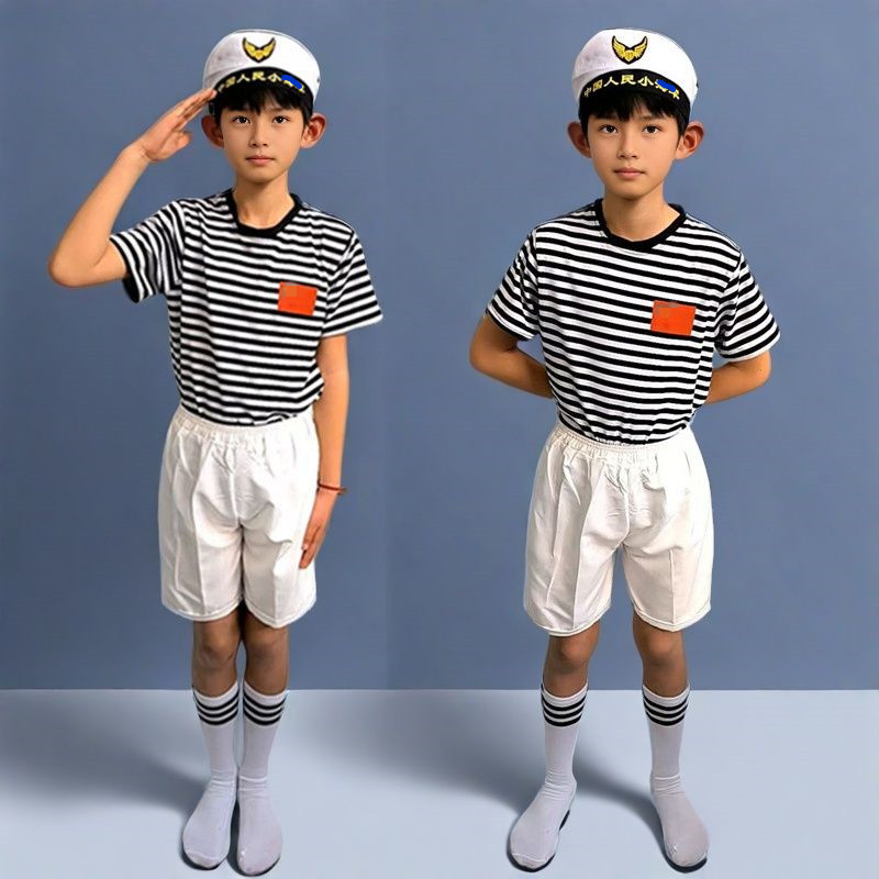 儿童男女海魂衫短袖水手服幼儿园儿童演出服