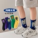 男童袜子春秋纯棉无骨袜儿童运动彩色潮流字母青少年大童学生袜子