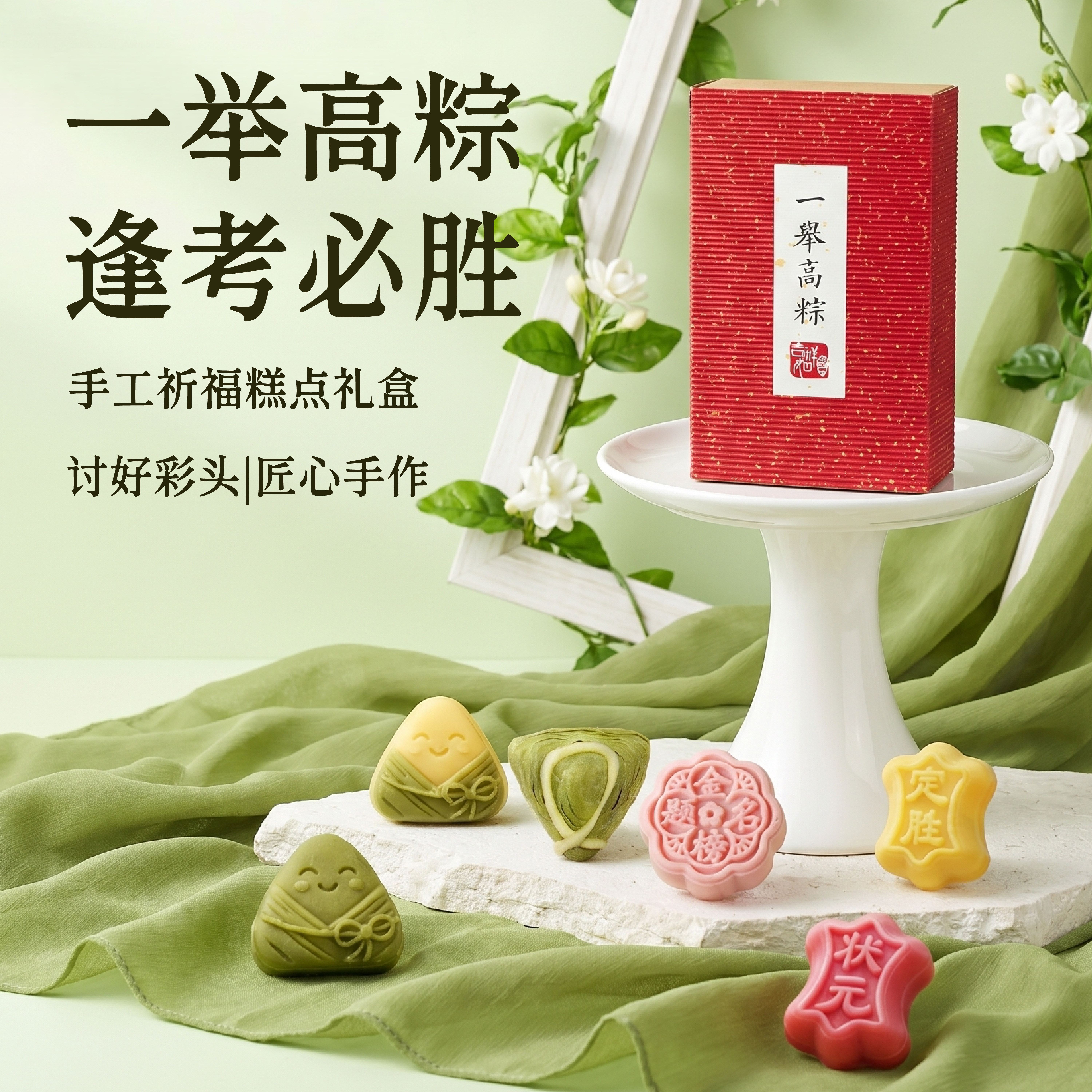 中高考金榜题名一举高粽礼盒仪式感礼物定胜状元糕中式茶点寓意好