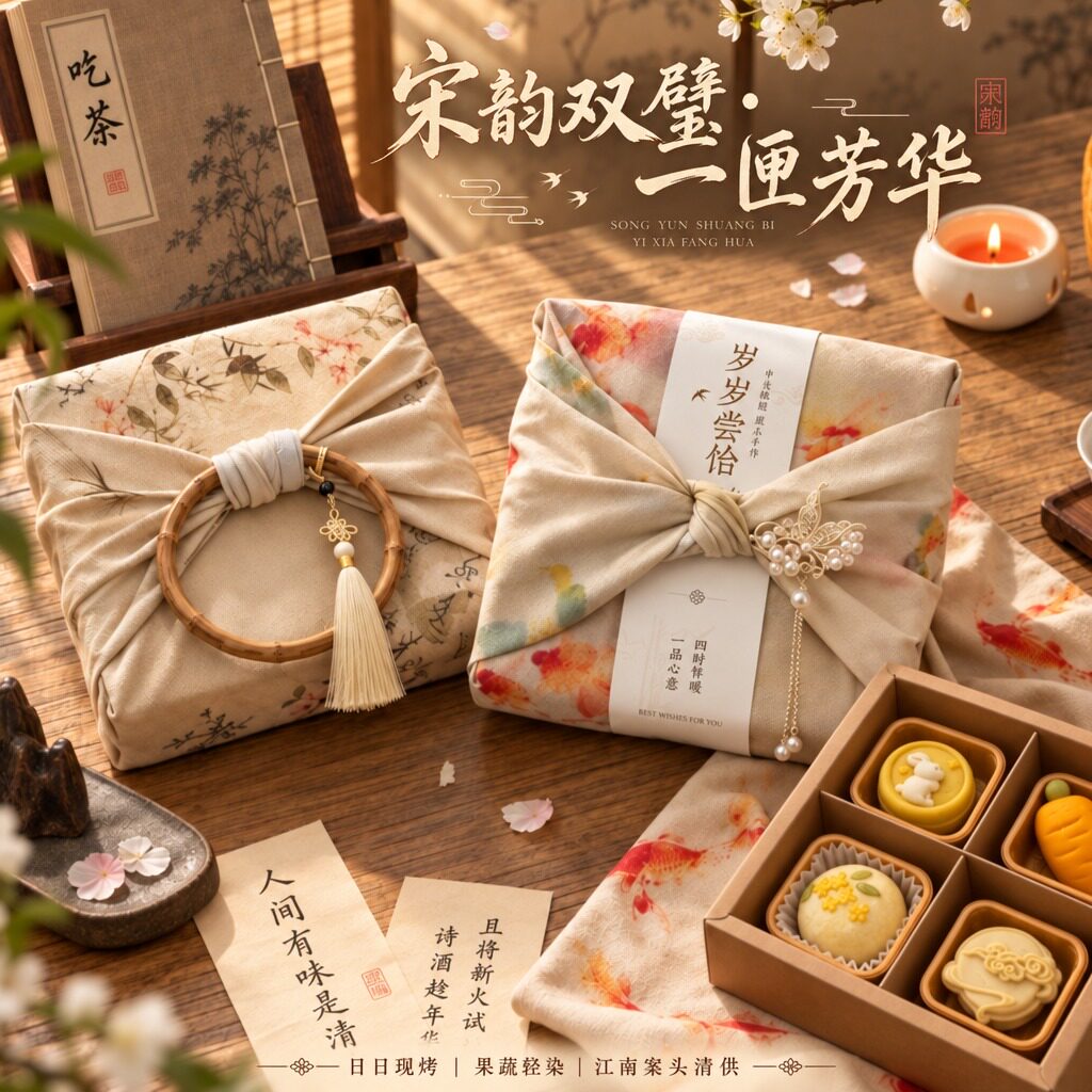 中式糕点心礼盒四个装苏州特产龙井茉莉桃花酥精致伴手礼送人闺蜜