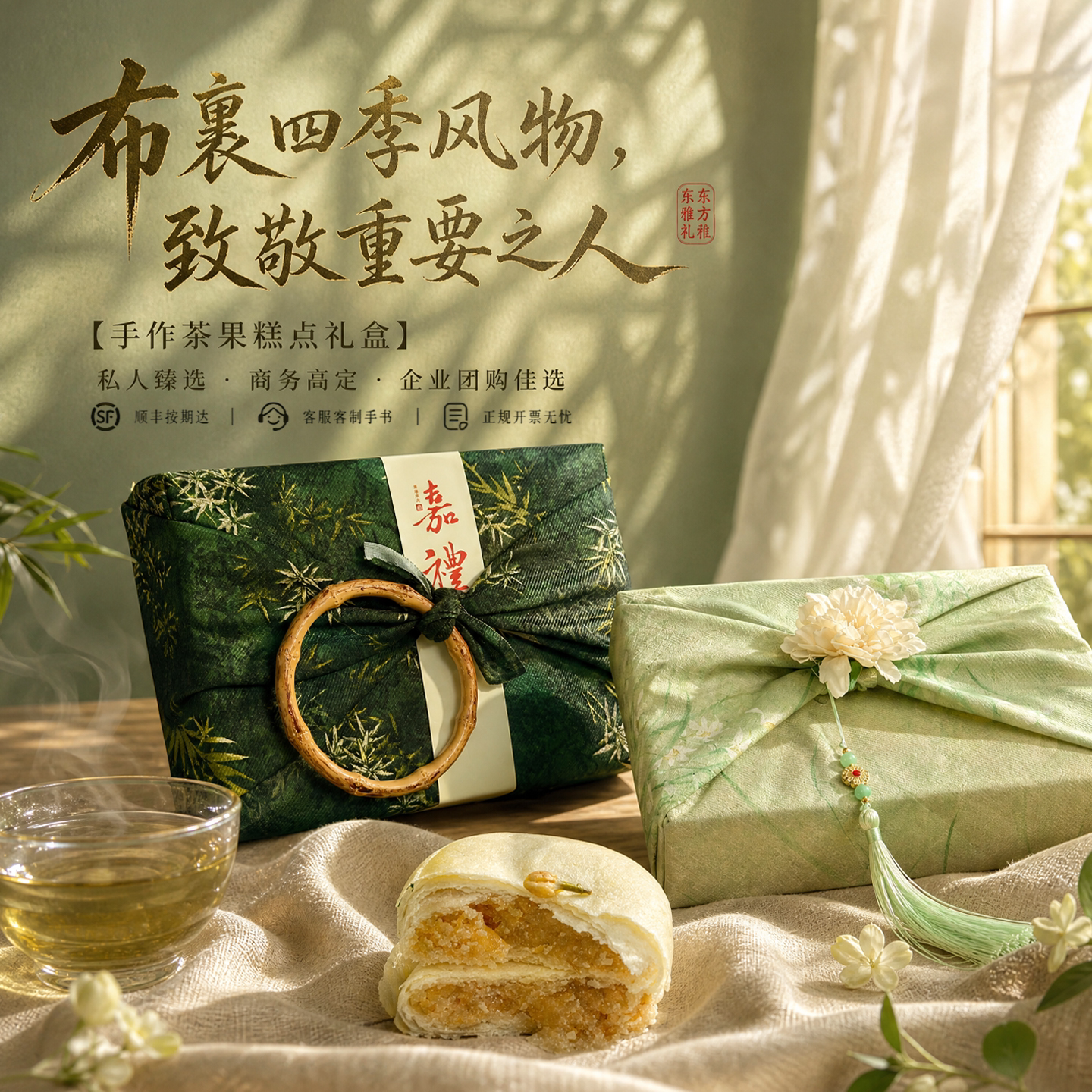 新中式糕点礼盒装送人苏州特产下午茶手工国风茶点心苏式伴手礼