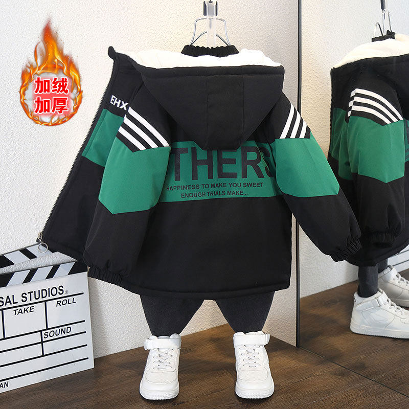 男童加绒加厚外套新款棉服