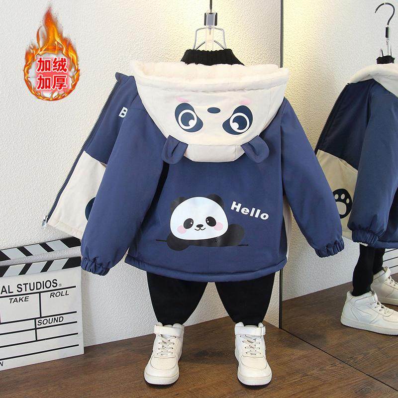 男童加绒外套2026新款冬季加厚棉服棉衣儿童冬装韩版童装派克服