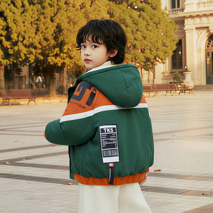 男童加绒外套2025新款加厚棉服派克服冬季棉衣痞帅冬装炸街童装