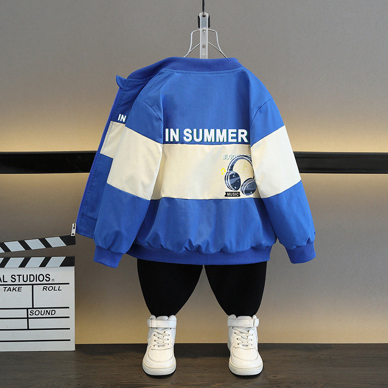 男童春装外套薄款2026新款冲锋衣棒球服帅气夹克潮童装痞帅中大童