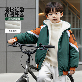 男童加绒外套2025新款加厚棉服派克服冬季棉衣痞帅冬装炸街超好看