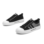男士 帆布鞋 黑白系带低帮休闲板鞋 澜华尚品韩版 透气百搭潮鞋