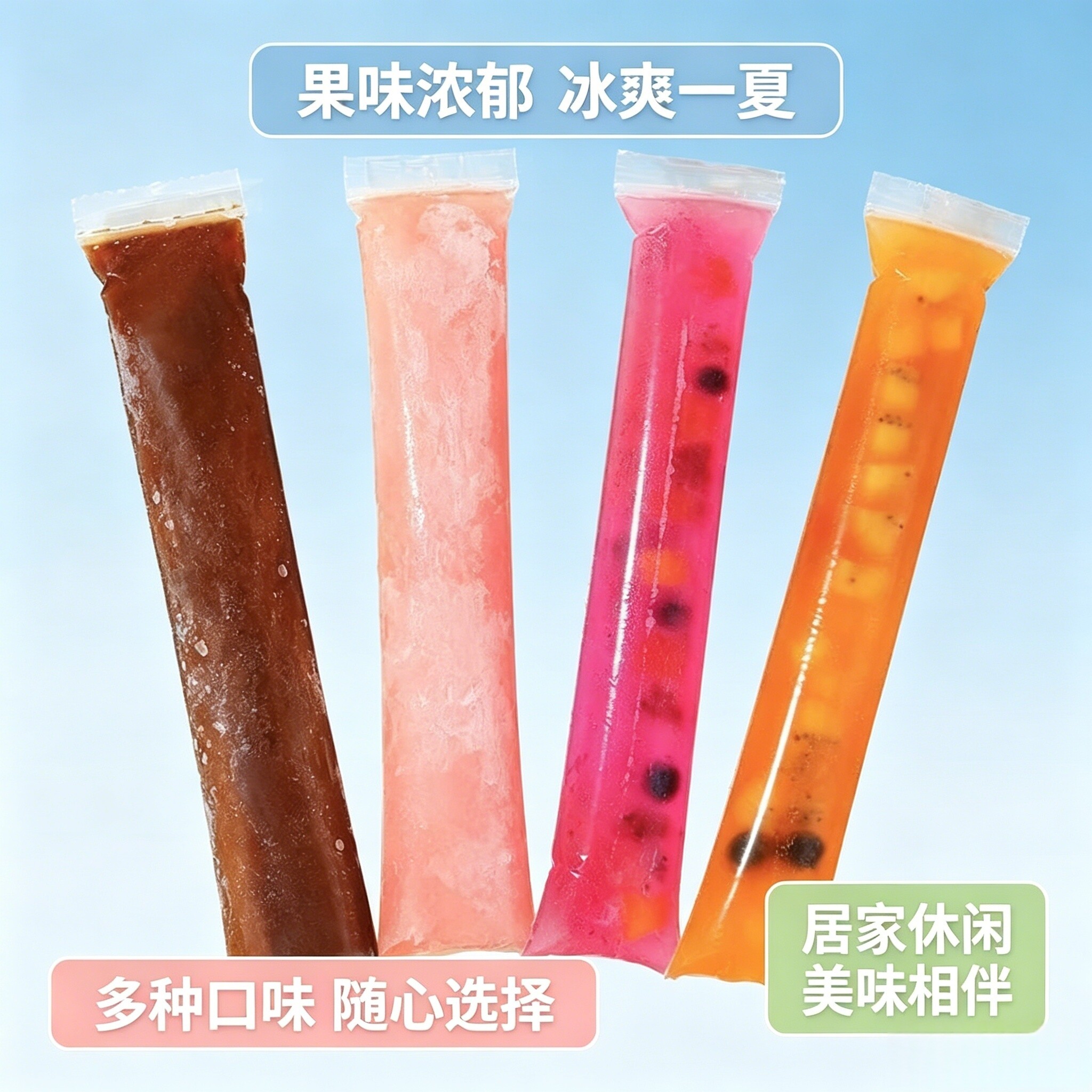 一次性棒棒冰袋碎冰棒冰冰棒自制雪糕果冻冰条冰棍食品级透明袋子