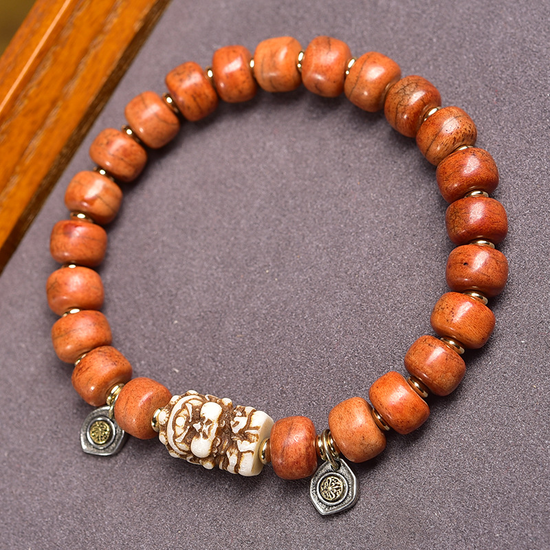 藏传回流老料骆驼骨文玩佛珠念珠手串藏式文玩男女手链批发