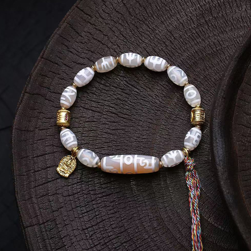 天然玛瑙贵人天珠文玩手链