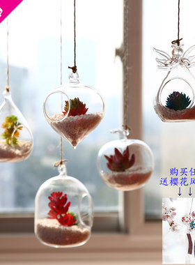 创意悬挂玻璃花瓶仿真家居客厅