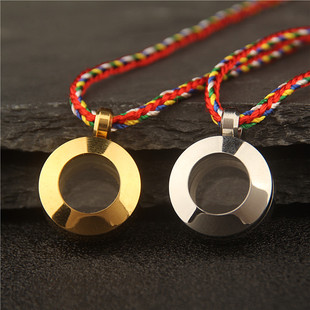 圆形透明朱砂瓶吊坠可打开装救心丸项链甘露丸迷你款瓶子挂脖男女