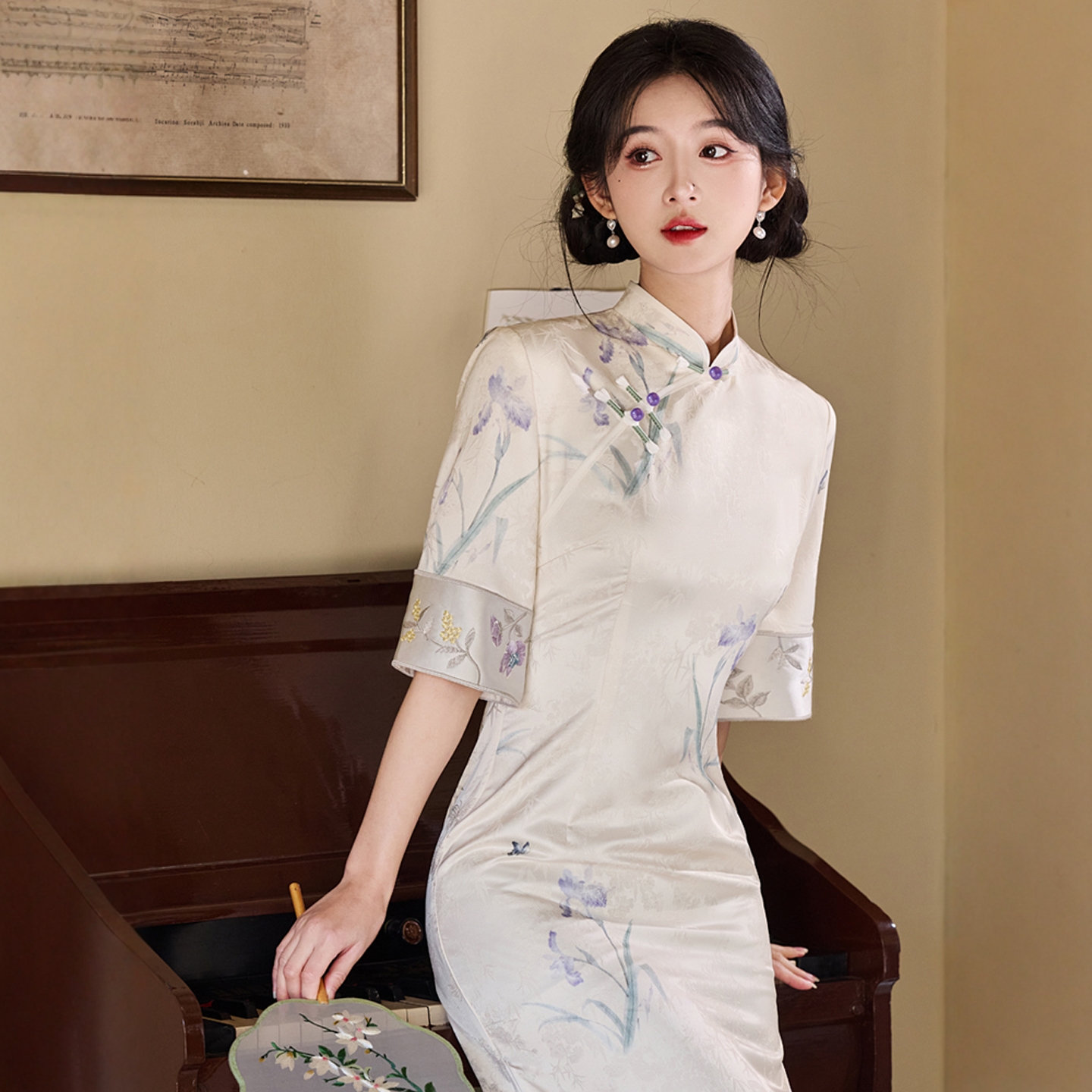 海棠记新中式国风白色旗袍女高级感领证登记订婚礼服少女年轻日常