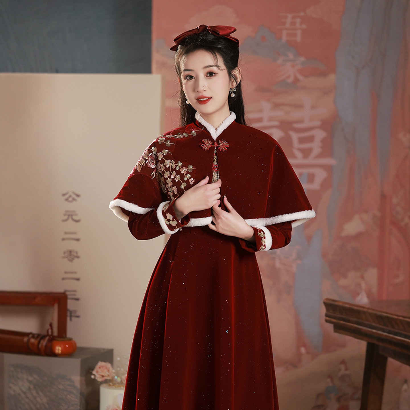 大码敬酒服胖mm新娘出阁宴礼服裙