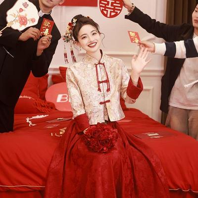 海棠记新娘敬酒服中式改良秀禾服