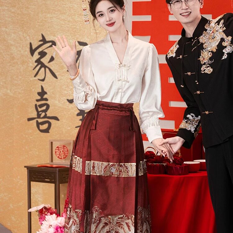 海棠记新中式马面裙订婚服套装新娘国风敬酒服结婚回门服春夏款女