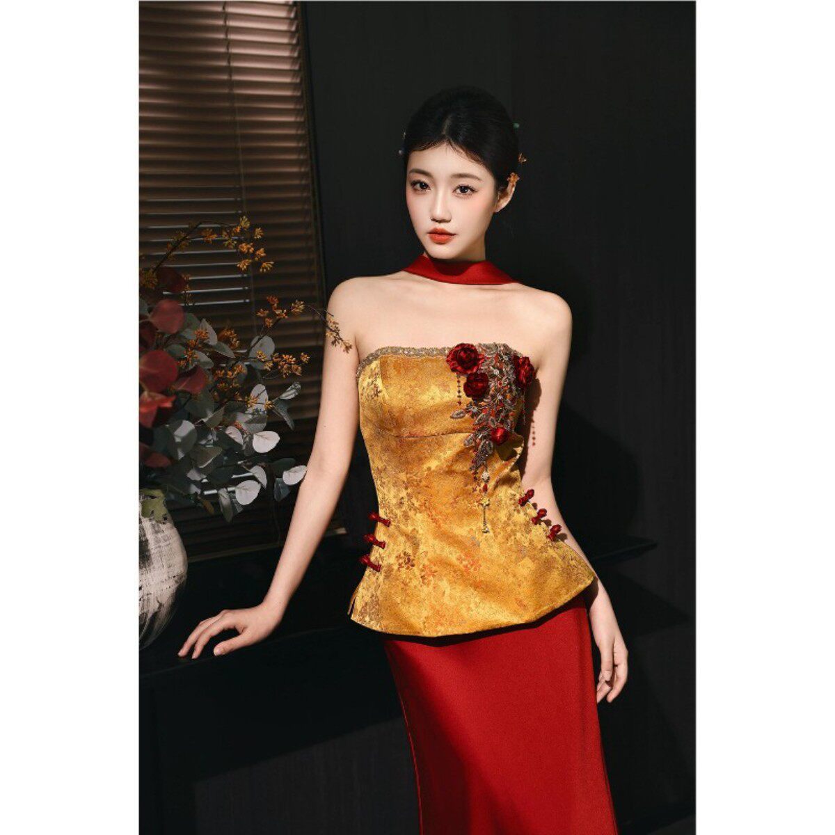 新中式晨袍女敬酒服高级感新娘订婚结婚礼服裙高端轻奢小众回门服