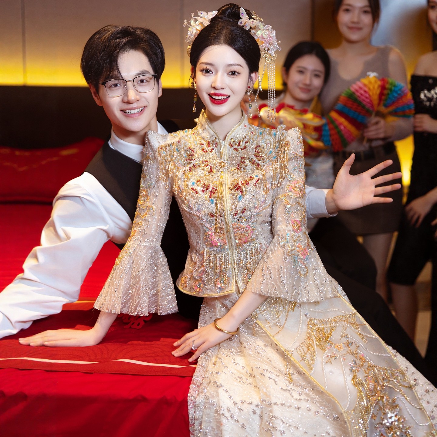 海棠记高级感香槟色秀禾服小个子