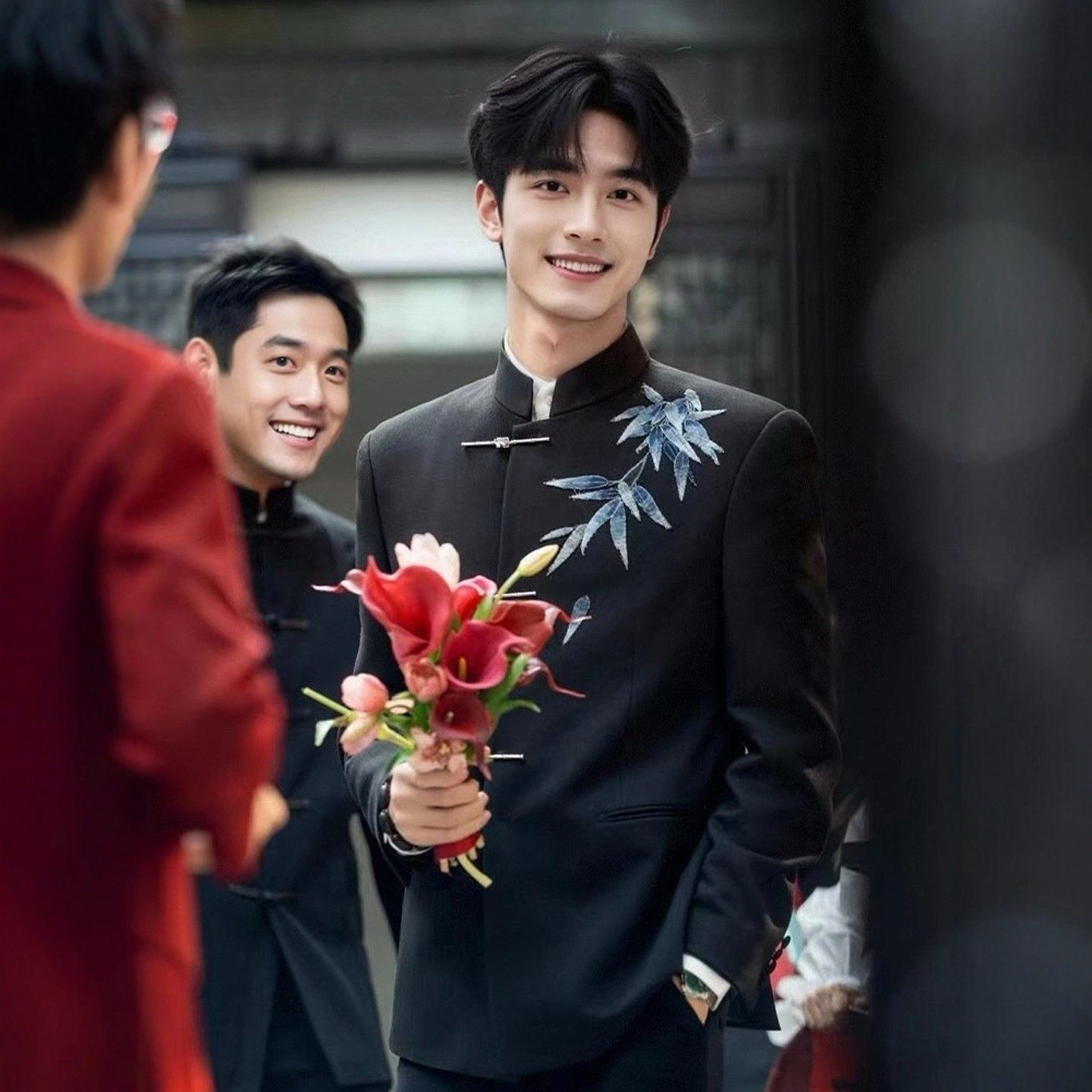 海棠记新中式中山装立领国风宽松西服套装男士高级感结婚订婚西装