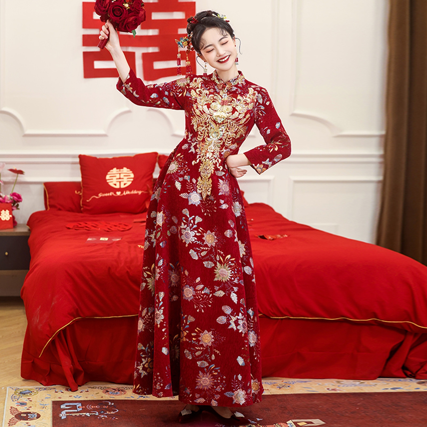 海棠记新中式大码敬酒服回门礼服