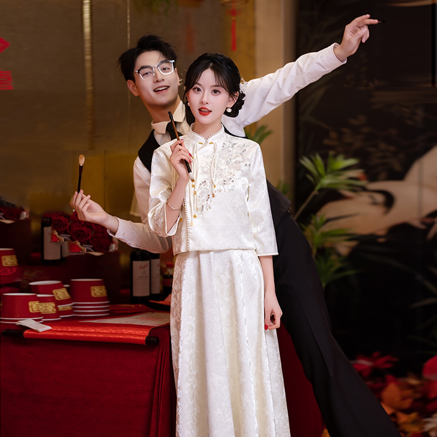 海棠记大码敬酒服新娘2025新款孕妇订婚礼服结婚中式旗袍小个子女