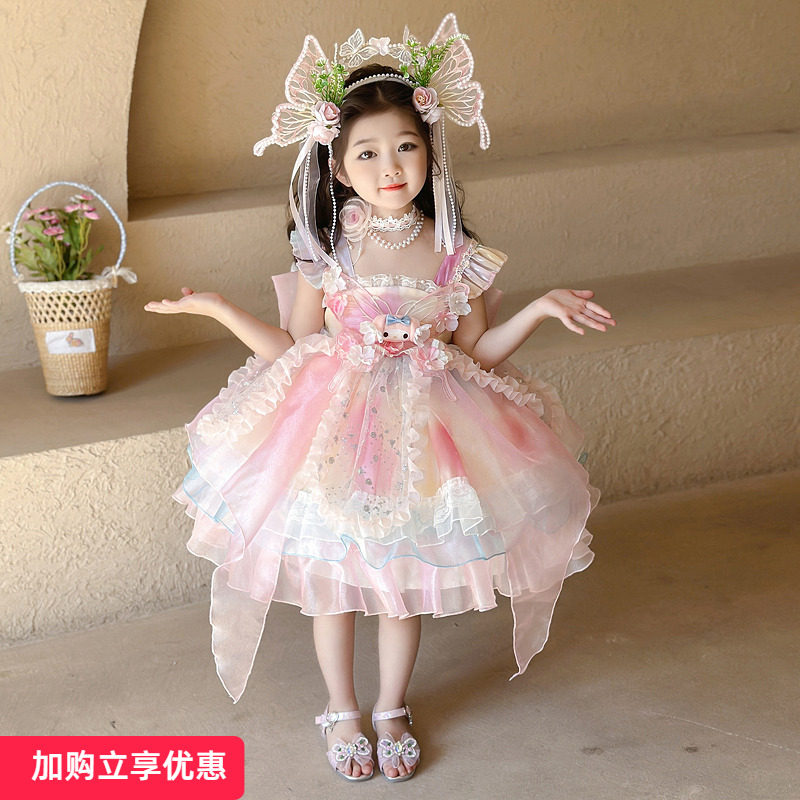 女童连衣裙夏装吊带礼服儿童生日cos公主裙女孩夏季洛丽塔裙子