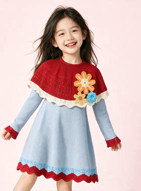 女童新款洋气秋冬装休闲公主裙子
