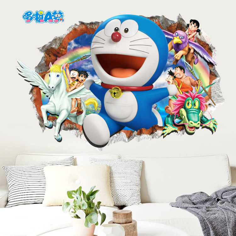 多拉A梦3d立体动漫可移除墙贴纸客厅幼儿园儿童房创意墙贴画,家居饰品,软装墙贴,淘宝优惠券,粉丝福利购,淘宝优惠卷