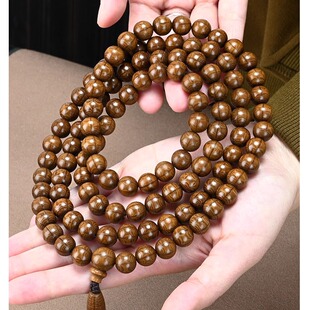 精品六道木老料手链108颗龙须藤降龙木六条纹佛珠20手串