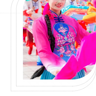 陕北秧歌展演绥德队秧歌服民间扇伞舞演出服女广场舞蹈服打鼓舞服