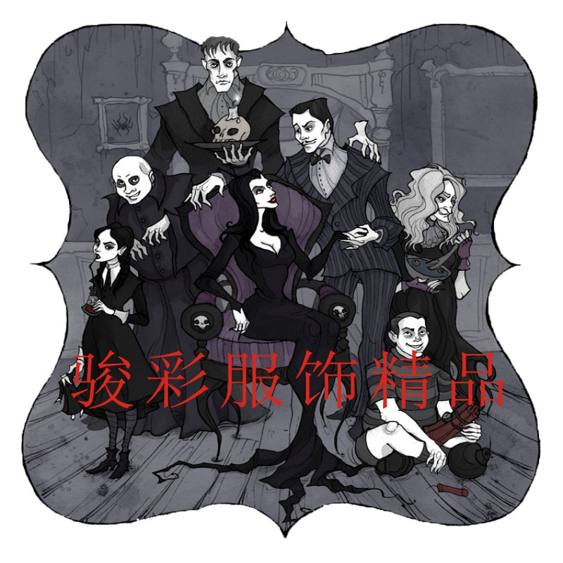 The Addams Family亚当斯一家男女美式复古美剧周边纯棉短袖t恤夏