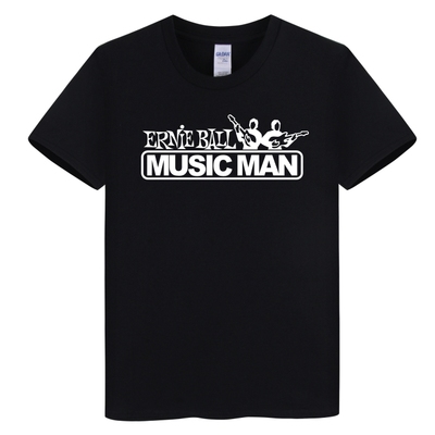 Music man电吉他贝斯周边纯棉短袖T恤摇滚乐队贝司手演出服半袖衫