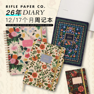 Paper 2026 美國Rifle Co.硬面創(chuàng)意時間軸8月始手帳周記日程本
