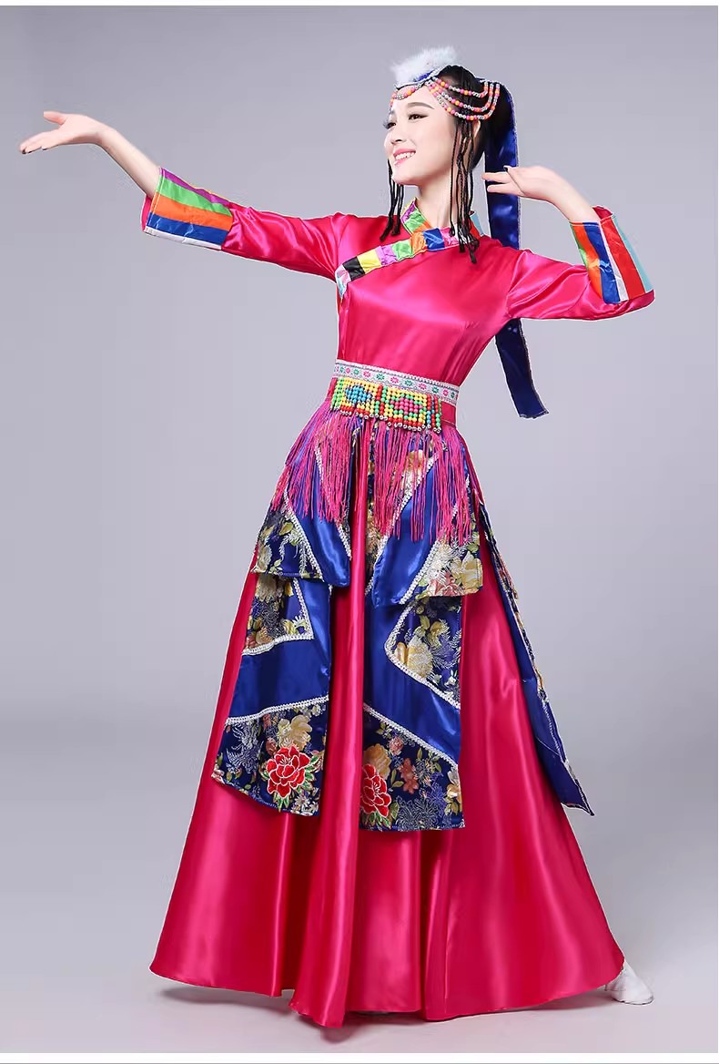 女款藏族舞蹈服装藏族草原舞成人新款现代藏族演出服饰少数民族男