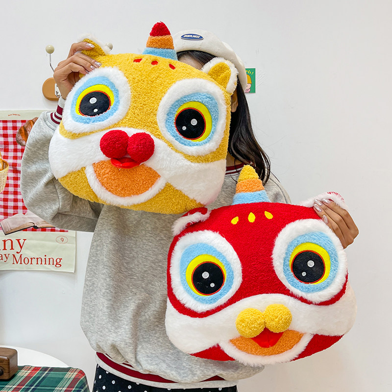 2026春节抱枕马年吉祥物醒狮沙发客厅装饰摆件床上小靠垫新年抱枕,玩具/童车/益智/积木/模型,毛绒/玩偶/公仔/布艺类玩具,淘宝优惠券,粉丝福利购,淘宝优惠卷