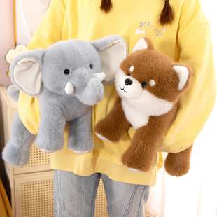 可爱秋田犬毛绒玩具坐卧大象安抚公仔网红拉布拉多玩偶娃娃治愈系