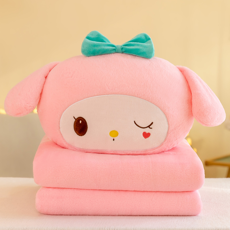 卡通美乐蒂坐垫车载库洛米抱枕被三合一玉桂狗布娃娃宿舍午睡枕女