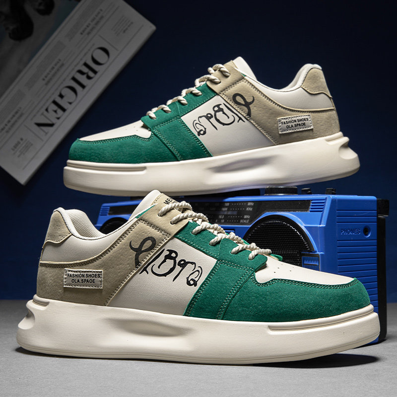 男女鞋四季板鞋增高夏季新款小白鞋落花厚底情侣休闲运动鞋子女B