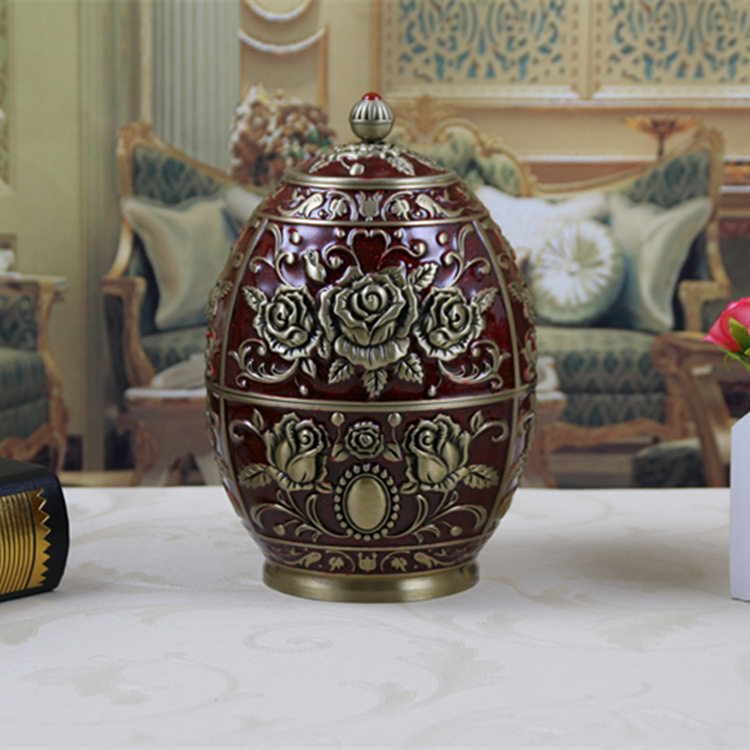 European style Retro Tea pot Kirsite rose Egg Tea Storage tank Metal Tea Storage tanks Canisterin the Tableware , Tea set , Tea caddy  category - from Buy2taobao.com to provide professional Taobao agent buy service