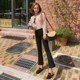 九分微喇裤 秋冬新款 网红同款 女高腰显瘦小个子泫雅裤 子 牛仔喇叭裤