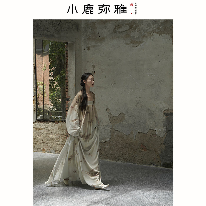 小鹿弥雅《百鸟图》原创新中式清冷气质吊带抹胸长裙防晒开衫晨袍,女装/女士精品,连衣裙,淘宝优惠券,粉丝福利购,淘宝优惠卷