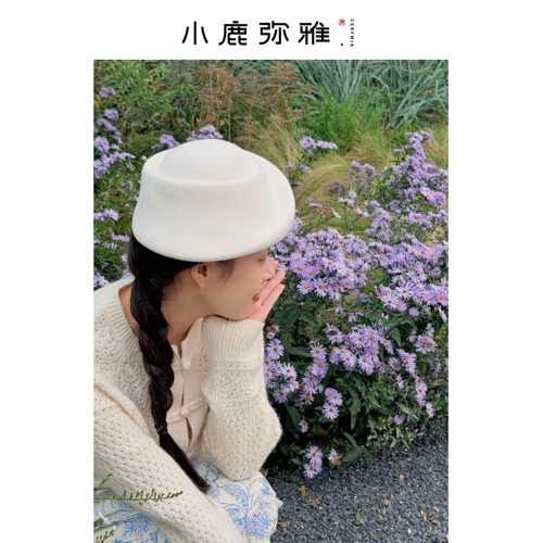 小鹿弥雅《裁云》系列原创新中式不规则造型羊毛礼帽