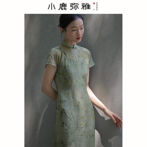 小鹿弥雅新中式日常旗袍印花