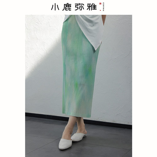 小鹿弥雅中长裙直筒裙通勤H型