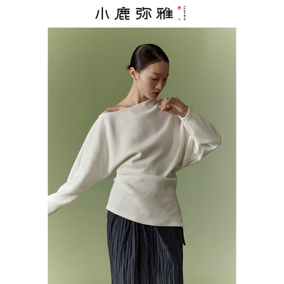 小鹿弥雅套头一字领上衣