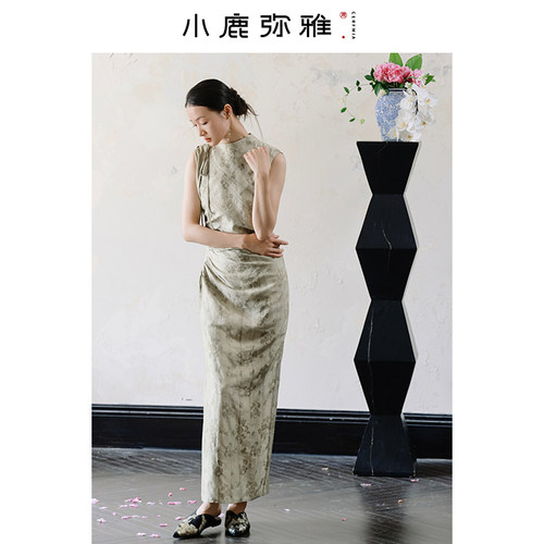 原创设计提花新中式提花连衣裙