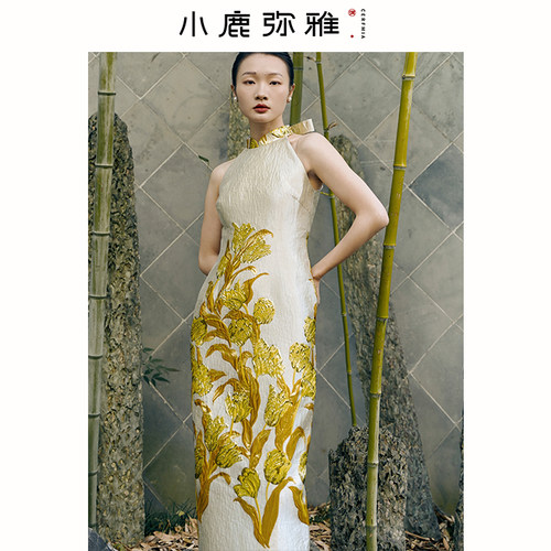 提花婚礼旗袍小鹿弥雅国风