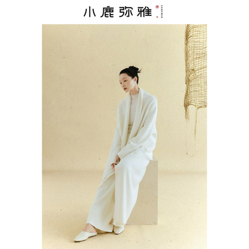中长款绵羊毛羊毛大衣小鹿弥雅