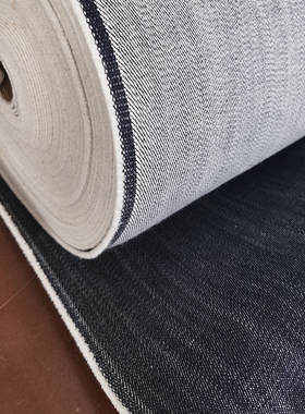 重磅21oz进口日本冈山面料重竹节深蓝色牛仔面料DIY牛仔裤包包