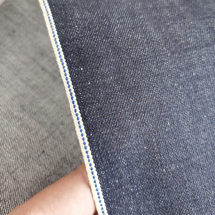 新疆棉蓝色15oz重磅赤耳丹宁面料可DIY牛仔裤夹克上衣原牛落色